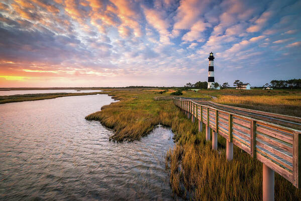 Obx Art Print featuring the photograph Bodie Island Lighthouse Outer Banks North Carolina OBX NC by Dave Allen