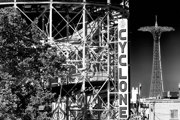 Cyclone At Coney Island Art Print featuring the photograph Cyclone at Coney Island by John Rizzuto
