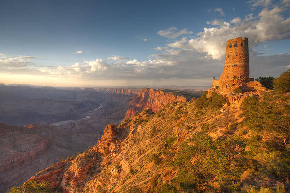 Grand Canyon National Park Art Print featuring the photograph Desert View Watchtower by Mike Buchheit