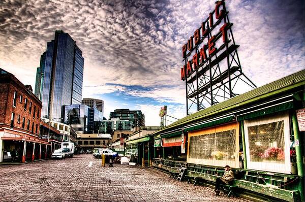 Seattle Art Print featuring the photograph Early Morning Market by Spencer McDonald