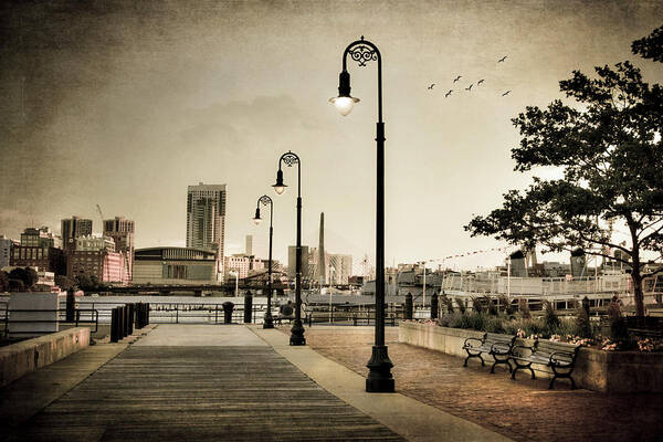 Flagship Wharf Art Print featuring the photograph Flagship Wharf - Boston Harbor by Joann Vitali