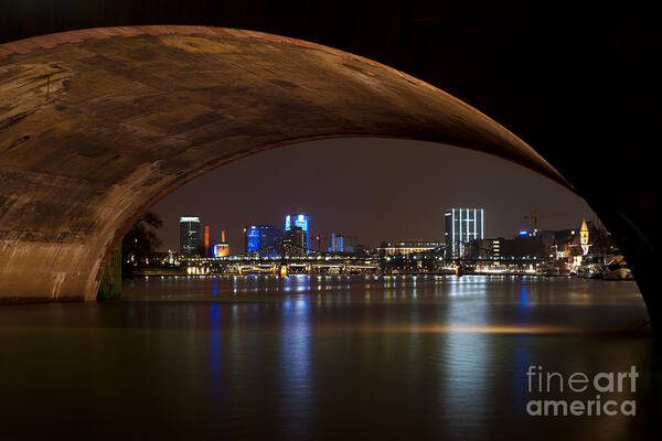 Architecture Art Print featuring the photograph Frankfurt by night by Francesco Emanuele Carucci