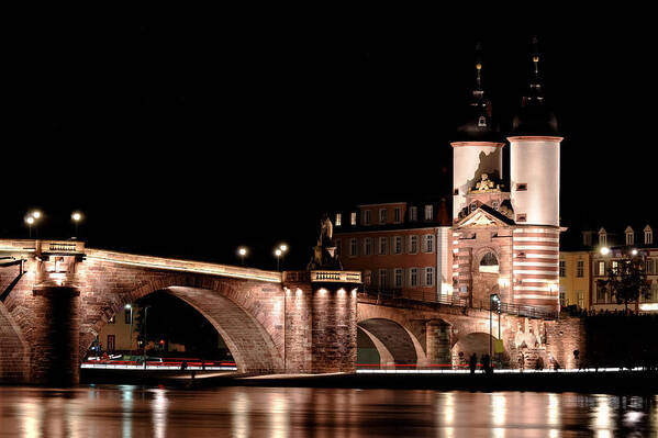 Europe Art Print featuring the pastel Heidelberg bridge by Francesco Emanuele Carucci