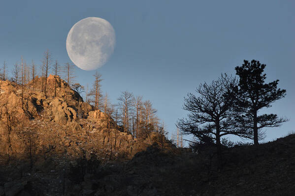 God Art Print featuring the photograph Moon over Colorado by Al Swasey