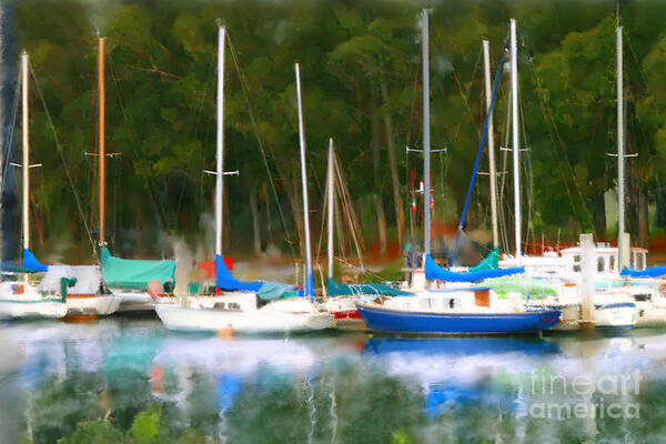 Boats Art Print featuring the photograph Morro Bay Sail Boats by Lisa Redfern