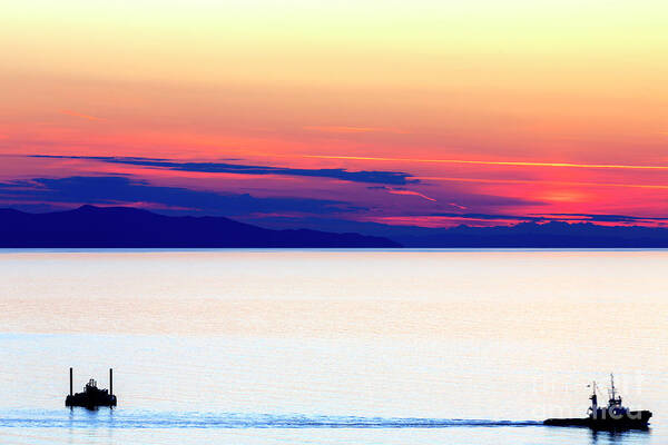 Pink Sky At Mykonos Art Print featuring the photograph Pink Sky at Mykonos by John Rizzuto