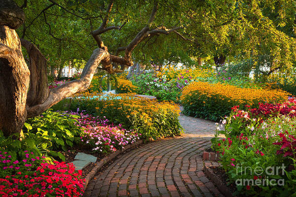 August Art Print featuring the photograph Prescott Park Garden 2 by Susan Cole Kelly