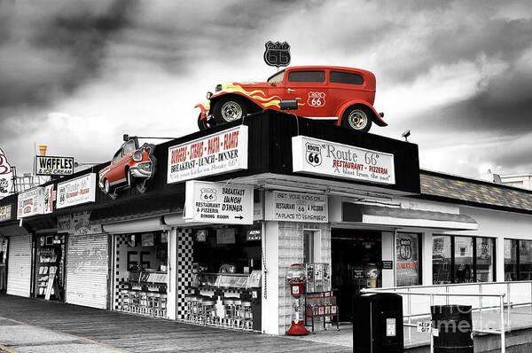 Rt. 66 At Wildwood Fusion Art Print featuring the photograph Rt. 66 at Wildwood Fusion by John Rizzuto