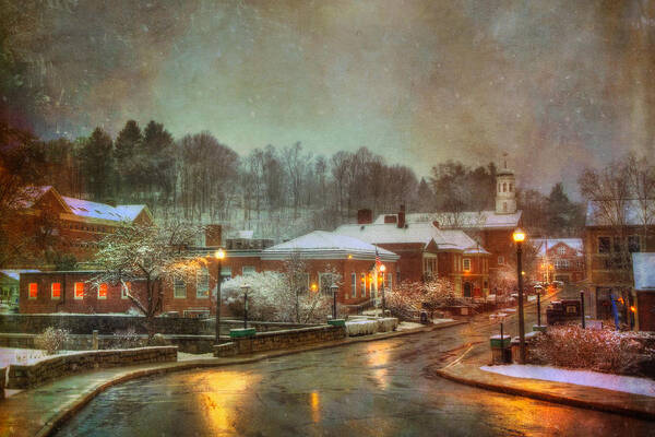 Peterborough Nh Art Print featuring the photograph Spring snow in Peterborough NH by Joann Vitali