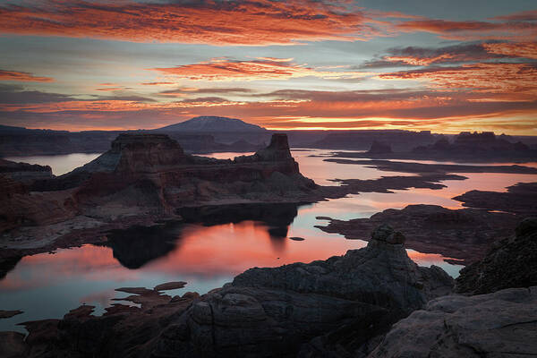 Lake Powell Art Print featuring the photograph Sunrise at Lake Powell by James Udall