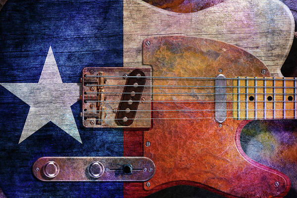 Telecaster Art Print featuring the digital art Texas Tele Two by WB Johnston