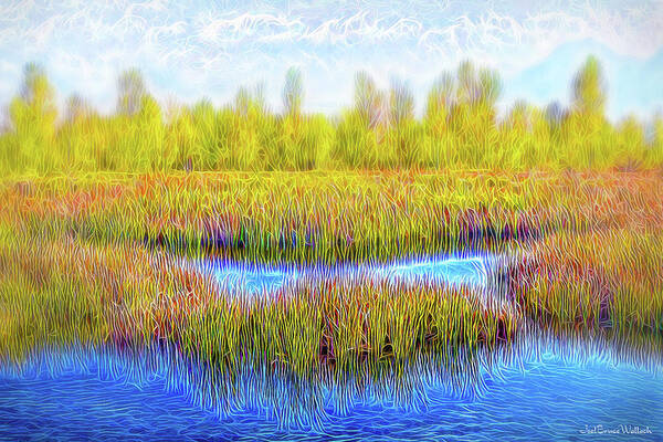 Joelbrucewallach Art Print featuring the digital art Timeless Lake Day by Joel Bruce Wallach