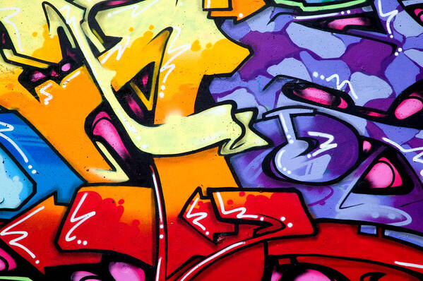 Graffiti Art Print featuring the photograph Vibrant graffiti by Richard Thomas