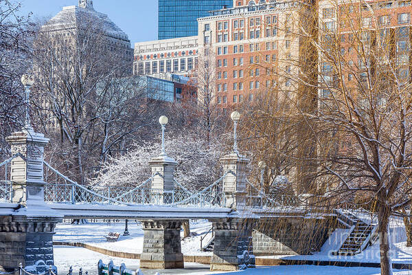 Back Bay Art Print featuring the photograph Victorian bridge in the Boston Public Garden by Susan Cole Kelly