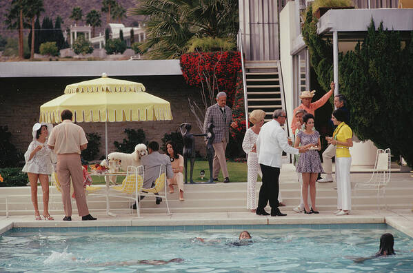 People Art Print featuring the photograph Poolside Party #1 by Slim Aarons