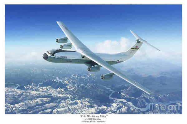 Starlifter Art Print featuring the painting Cold War Heavy Lifter by Mark Karvon