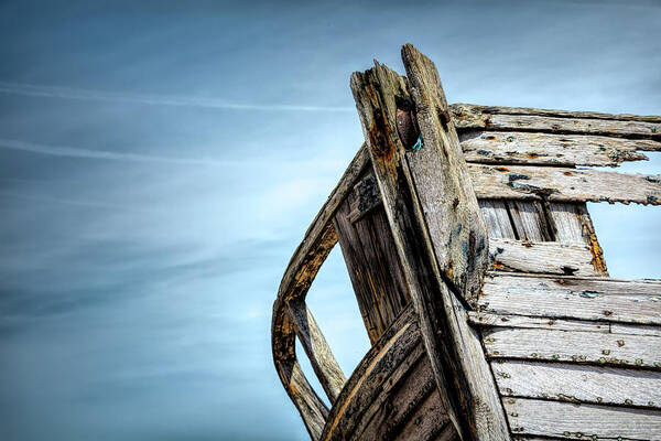 Dungeness Art Print featuring the photograph Old Abandoned Boat Landscape by Rick Deacon