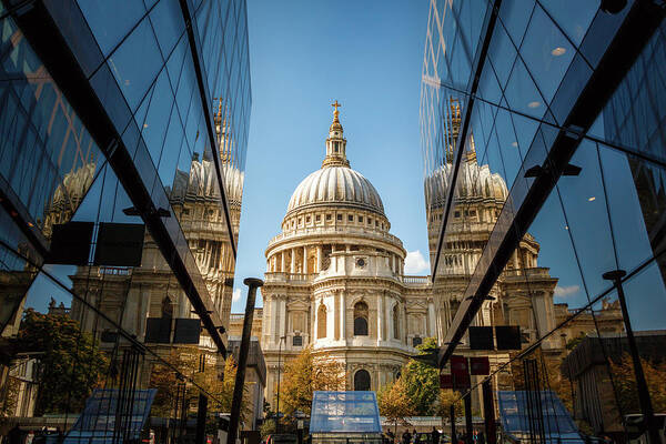 St Paul's Art Print featuring the photograph A Reflection on St' Pauls' #1 by Rick Deacon