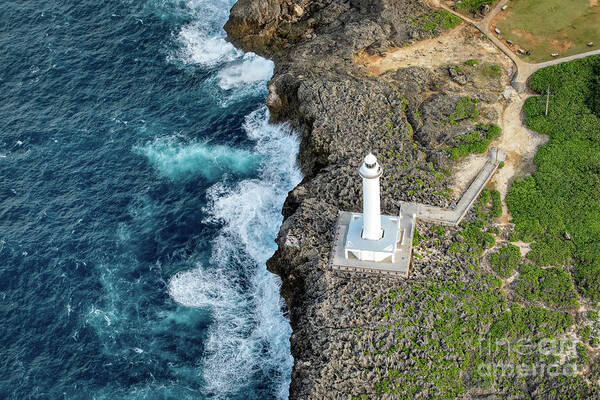 Cape Zanpa Art Print featuring the photograph Cape Zanpa Lighthouse by Rebecca Caroline Photography