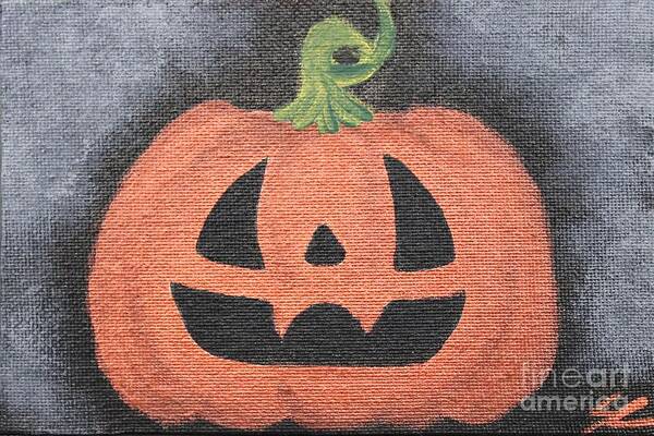 Pumpkin Art Print featuring the painting Copper Halloween 1 by Fantasy Seasons