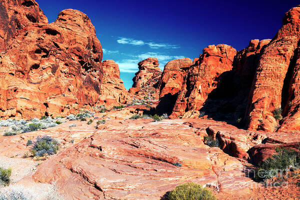 Entering The Valley Of Fire Art Print featuring the photograph Entering the Valley of Fire in Nevada by John Rizzuto