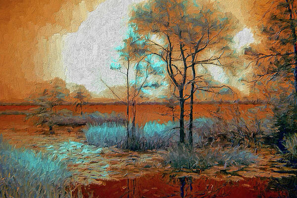 North Carolina Art Print featuring the painting Great Lake Island of Trees ap by Dan Carmichael
