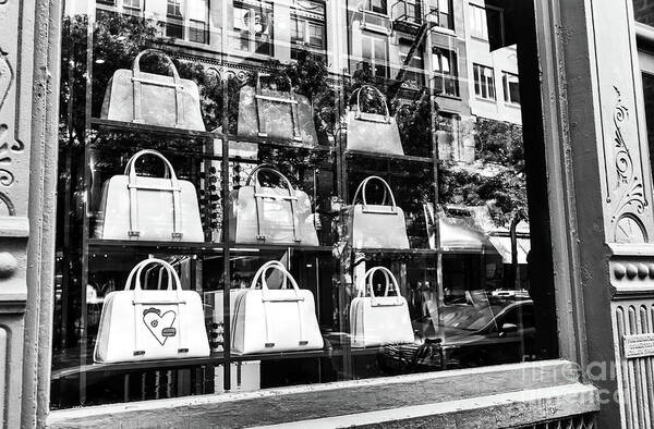 Purses In The Window Art Print featuring the photograph Purses in the Window New York City by John Rizzuto