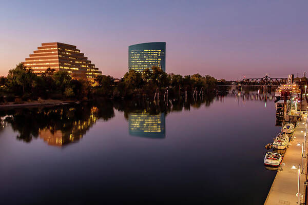 Sunset Art Print featuring the photograph Sacramento Riverfront Sunset by Gary Geddes