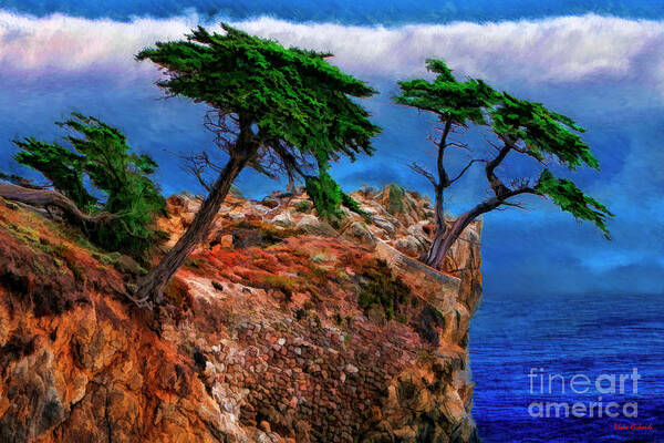 Lone Cypress Pebble Beach Art Print featuring the photograph Sideways Lone Cypress Pebble Beach by Blake Richards