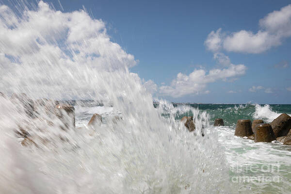 Sunabe Seawall Art Print featuring the photograph Splash by Rebecca Caroline Photography