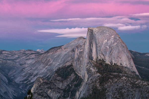 Landscape Art Print featuring the photograph Sunset at Half Dome by Larry Marshall