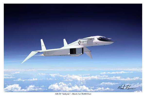 Aviation Art Print featuring the painting Valkyrie - Mach 3 At 70000 Feet by Mark Karvon