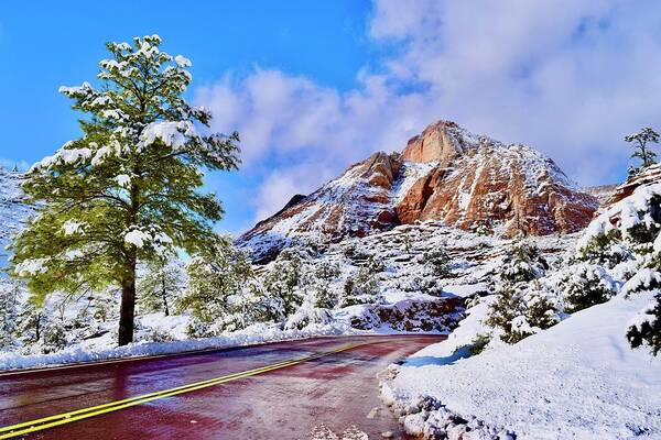 Zion Art Print featuring the photograph Zion Mount Carmel Hwy-East Zion by Bnte Creations