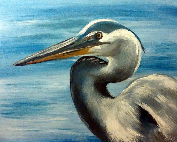 Bird Art Print featuring the painting Wade by Abbie Shores