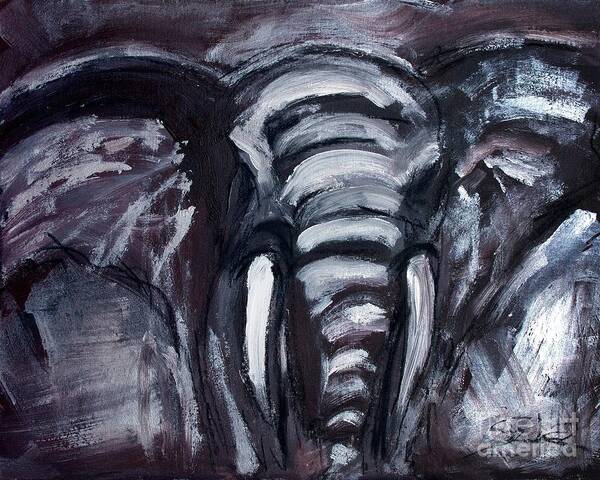 Elephant Art Print featuring the painting Elephant by Lidija Ivanek - SiLa
