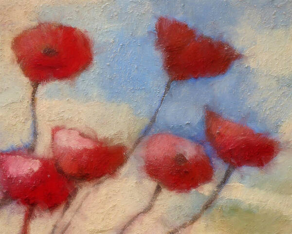 Impressionism Art Print featuring the painting Poppies by Lutz Baar