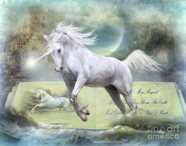 Unicorn Art Print featuring the digital art Pure Of Heart by Trudi Simmonds