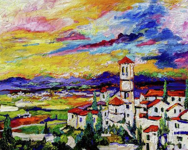 Italy Art Print featuring the painting Assisi Italy Umbria by Ginette Callaway