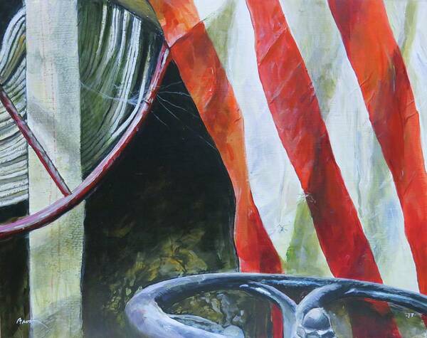 Fire Hose Art Print featuring the painting Pieces by William Brody