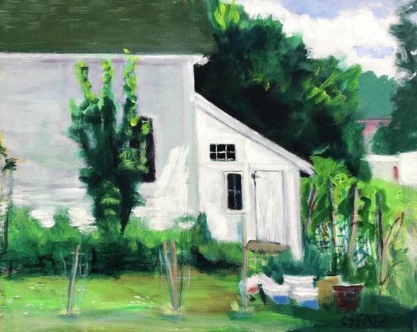 Home Town Art Print featuring the painting Garden Shed by Cyndie Katz