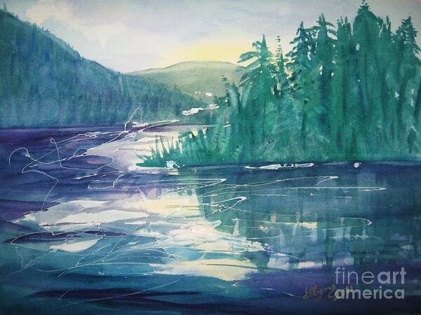 North-south Lake Art Print featuring the painting Frosted Lake View North South Lake by Ellen Levinson