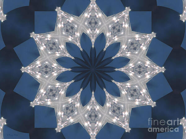Kaleidoscope Art Print featuring the digital art Kaleidoscope Icicle Sparkle by Roxy Riou