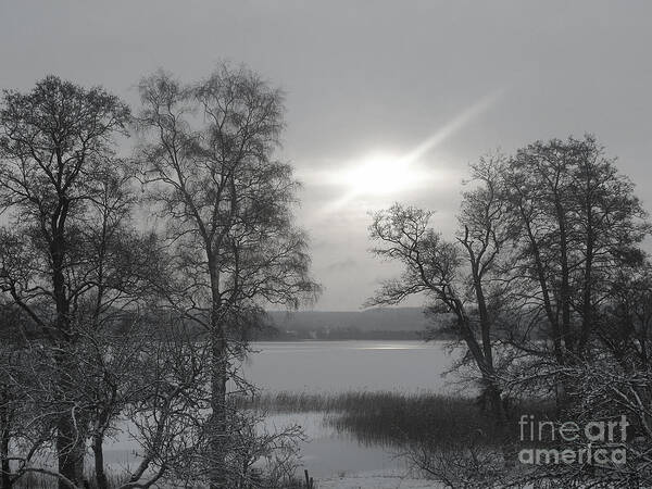 Lake In Winter Art Print featuring the photograph Lake in Winter by Lutz Baar