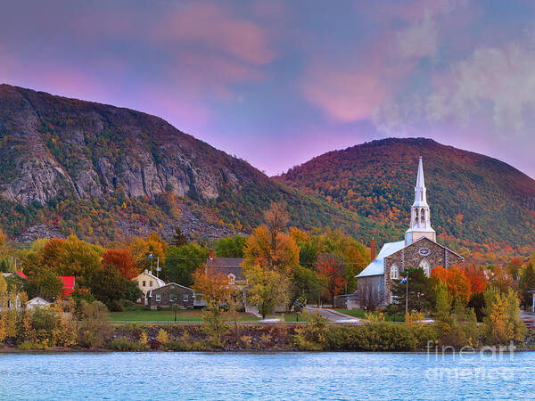 Boulders Art Print featuring the photograph Mont-Saint-Hilaire Quebec on an Autumn Day by Laurent Lucuix