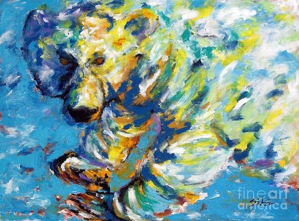 Polar Bear Art Print featuring the painting Polar Bear by Lidija Ivanek - SiLa