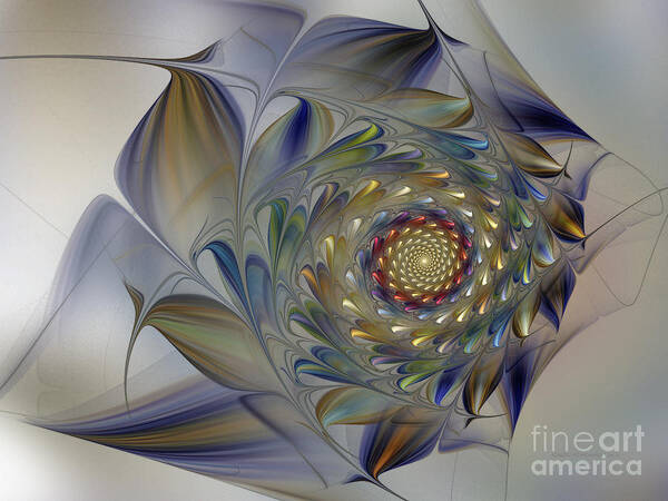Fractal Art Print featuring the digital art Tender Flowers Dream-Fractal Art by Karin Kuhlmann