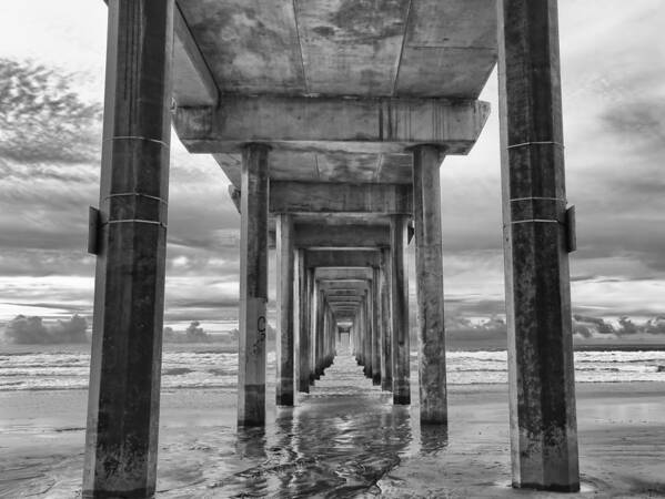 Sunset Art Print featuring the photograph The Iconic Scripps Pier by Larry Marshall