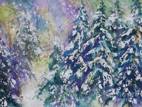 Winter Wonderland Art Print featuring the painting Winter Winds by Ellen Levinson