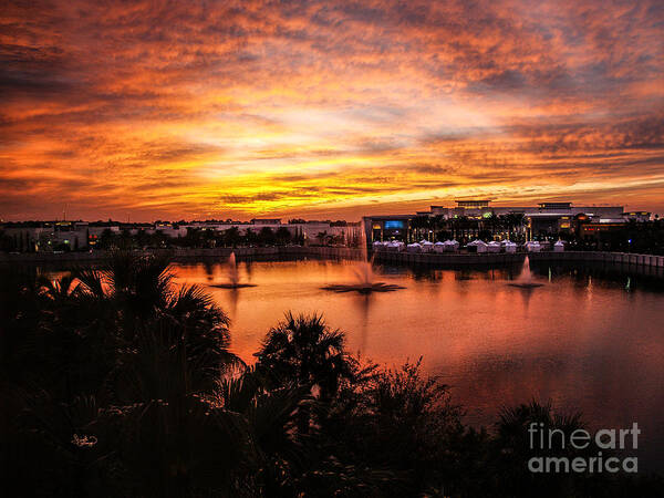 Travel Art Print featuring the photograph Sunset Oct 2011 Palm Beach Gardens FL by Ginette Callaway