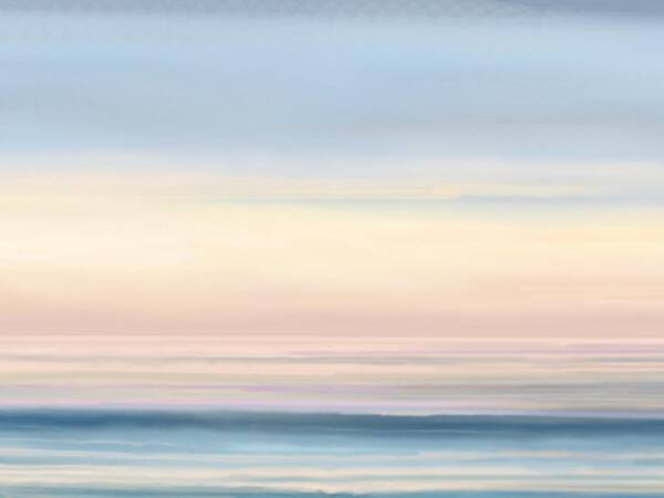 Abstract Art Print featuring the painting Abstract Long Pink Sunset #1 by Stephen Jorgensen